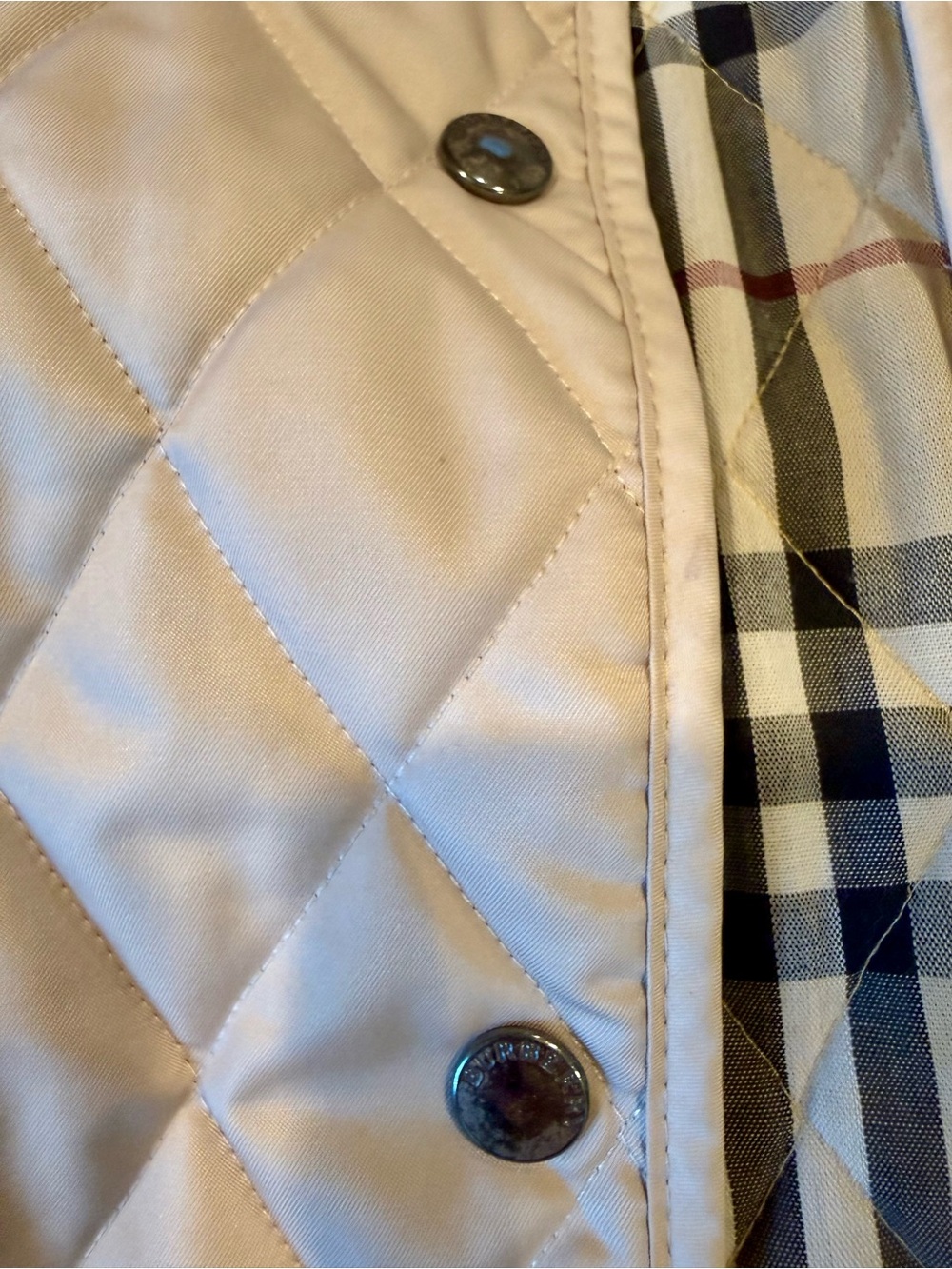 Burberry London Quilted Utility Jacket Beige Nova Check Made England Womens S - Picture 8 of 13